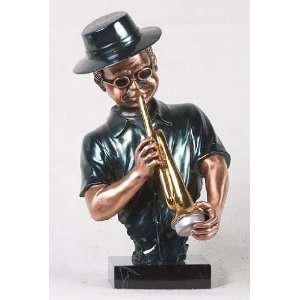   Jazz Trumpet Player With Shades And Hat Display Statue: Home & Kitchen