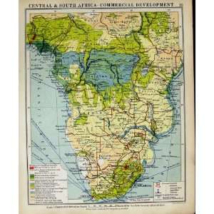 1925 Map South Africa Commercial Development British:  Home 