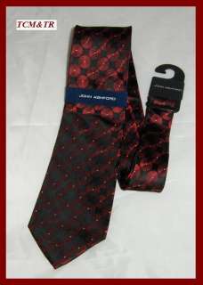 John Ashford Mens Silk Neck Tie 100% Silk Red NWT $45  