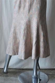 TULEH Metallic Multicolor Tweed Fishtail Skirt NEW L  