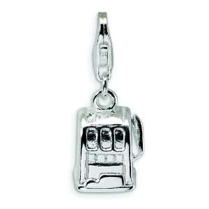  Sterling Silver Slot Machine Lobster Clasp Charm Jewelry