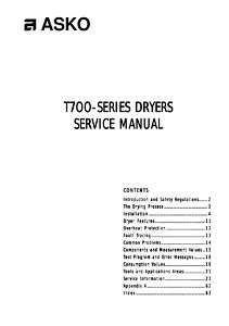 Asko Dryer Service Manual  