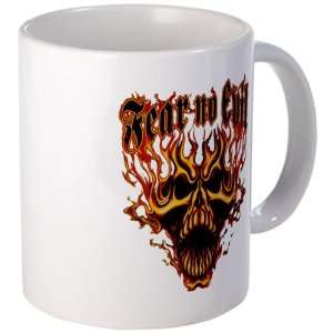  Mug (Coffee Drink Cup) Fear No Evil Flaming Skull   Harley 