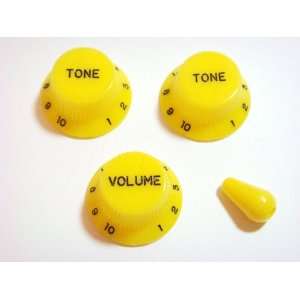   Knobs Set for Stratocaster Metric Yellow: Musical Instruments