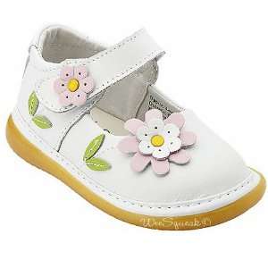   Squeak Baby Toddler Girl White Maryjane Pink Daisy Shoes 3 12 Baby