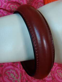 NWT HERMES ASTRAL Leather Bangle Bracelet ROUGE H Stackable Chunky 