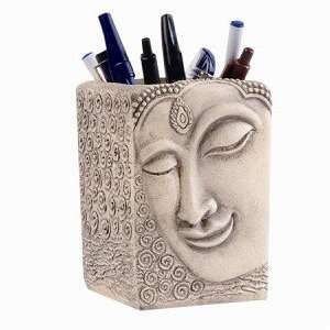  Smiling Buddha Pen and Pencil Holder in Hong Tze Resin 