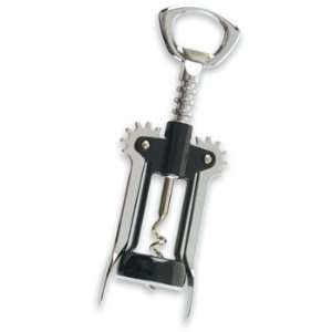  Deluxe Wing Corkscrew   Chrome / Black   Carded Kitchen 