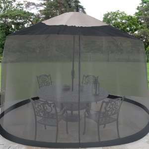  Outdoor Umbrella Table Screen   Black   Home and Garden 