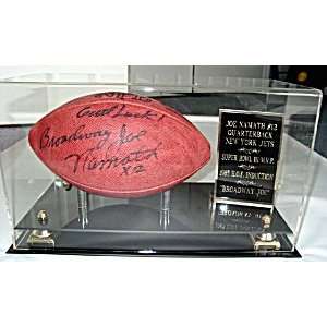 Broadway Joe Namath Autographed Signed Football & Case & Proof
