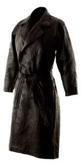 Mens Long Black Leather Duster Trench Coat~S M L XL 2XL 3XL  