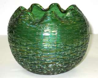 Loetz Lotz Creta Chine Green Glass Vase  