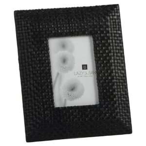 Lazy Susan Black Leather Woven Frame, 4 x 6 Inches