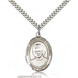  St. Josemaria Escriva Large Sterling Silver Medal: Jewelry