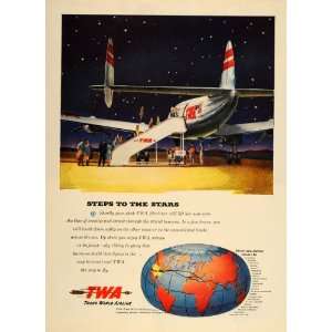  1946 Ad TWA Trans World Airline Starliner Airplane 
