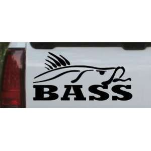 Bass Hunting And Fishing Car Window Wall Laptop Decal Sticker    Black 