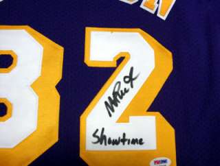   AUTOGRAPHED SIGNED PURPLE LA LAKERS M&N JERSEY SHOWTIME PSA/DNA  