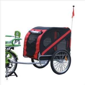   5664 0062 Pet Bicycle Trailer in Red and Black