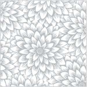  200 Sheets, Silver Chrysanthemum Printed Tissue, 20x30 