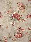 Antique French Floral fabric bed curtain panel c1900 faded floral 