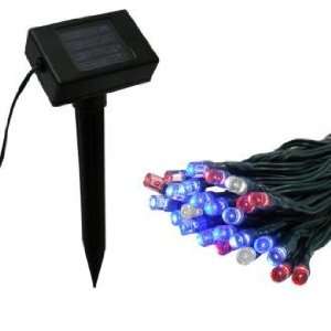  Solar 50 LED Red, White and Blue String Lights: Home 