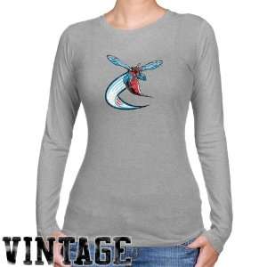  Delaware State Hornets Ladies Ash Distressed Logo Vintage 