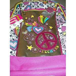 Skechers Student Backpack White Love & Peace  Sports 