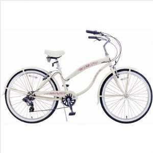  Ladies 26 Seven Speed Beach Cruiser in Pearl White with 