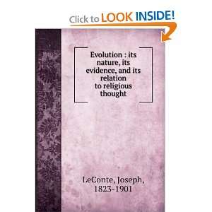   , and its relation to religious thought, Joseph LeConte Books