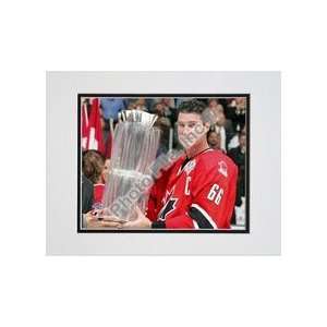 Mario Lemieux with 2004 World Cup Trophy Double Matted 8 X 10 