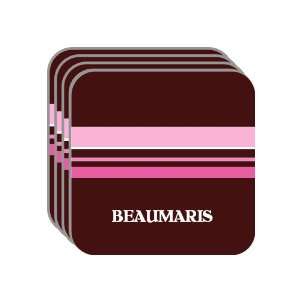 Personal Name Gift   BEAUMARIS Set of 4 Mini Mousepad Coasters (pink 