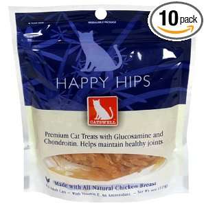 Catswell Happy Hips Chicken Cat Treats, 4 Ounce Pouches (Pack of 10 