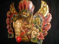 Balinese Ganesha Ganesh elephant God mask Guardian carved wood Bali 