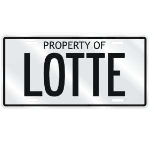  NEW  PROPERTY OF LOTTE  LICENSE PLATE SIGN NAME: Home 