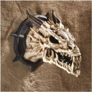 The Dragon Skull Mythical Horned Beast Wall Display. Home Decor 