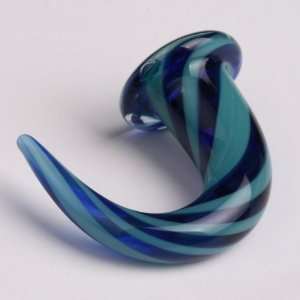  Zebra Pyrex Claw/Plug in Blue/Black, in 0g (Gauge), Sold 