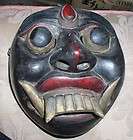 Antique Folk Art Indonesian Balinese Demon Mask hand carved wood 