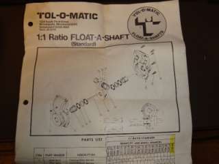 NORTHFIELD PLANER TOLOMATIC 1 1/2 shaft GEARBOXS  