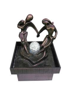 Together In Love Water Fountain with L.E.D lights Glass Ball