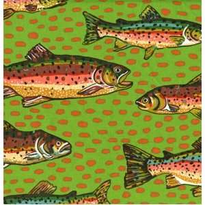   Grande TROUT Lime TM13 Fabric By the Yard Free Spirit: Home & Kitchen