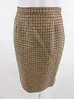 tocca yellow houndstooth wool pencil skirt sz 2 one day