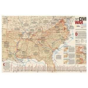  National Geographic RE00620346 Map Of Battles Of The Civil 