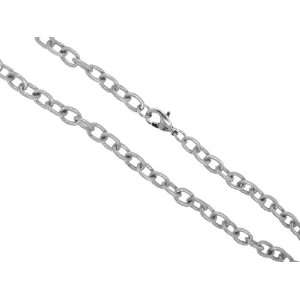   Stainless Steel Heavy Twisted Texture Link 18 Chain Necklace: Jewelry