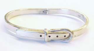 Sterling Silver Belt Design Bangle Bracelet ~ 6 1/4  