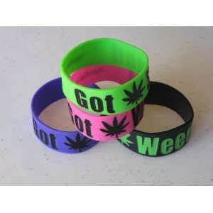  Silicone Ruber Wristband  Got * Weed   Legalize  It Bracelet 4 
