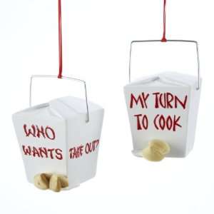   Chinese Food Take Out Box Christmas Ornaments 2.5