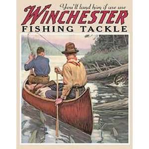   Outdoor Metal Tin Sign Winchester Guns Fishing Tackle: Home & Kitchen