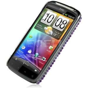  Ecell   PURPLE HEART BLING BACK CASE COVER FOR HTC 