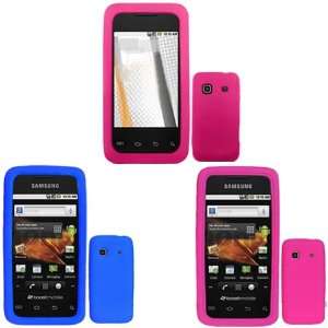  Brand Samsung Prevail M820 Combo Solid Hot Pink Silicone Skin Case 