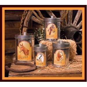 Horse Country Tin Canisters Set of 4 